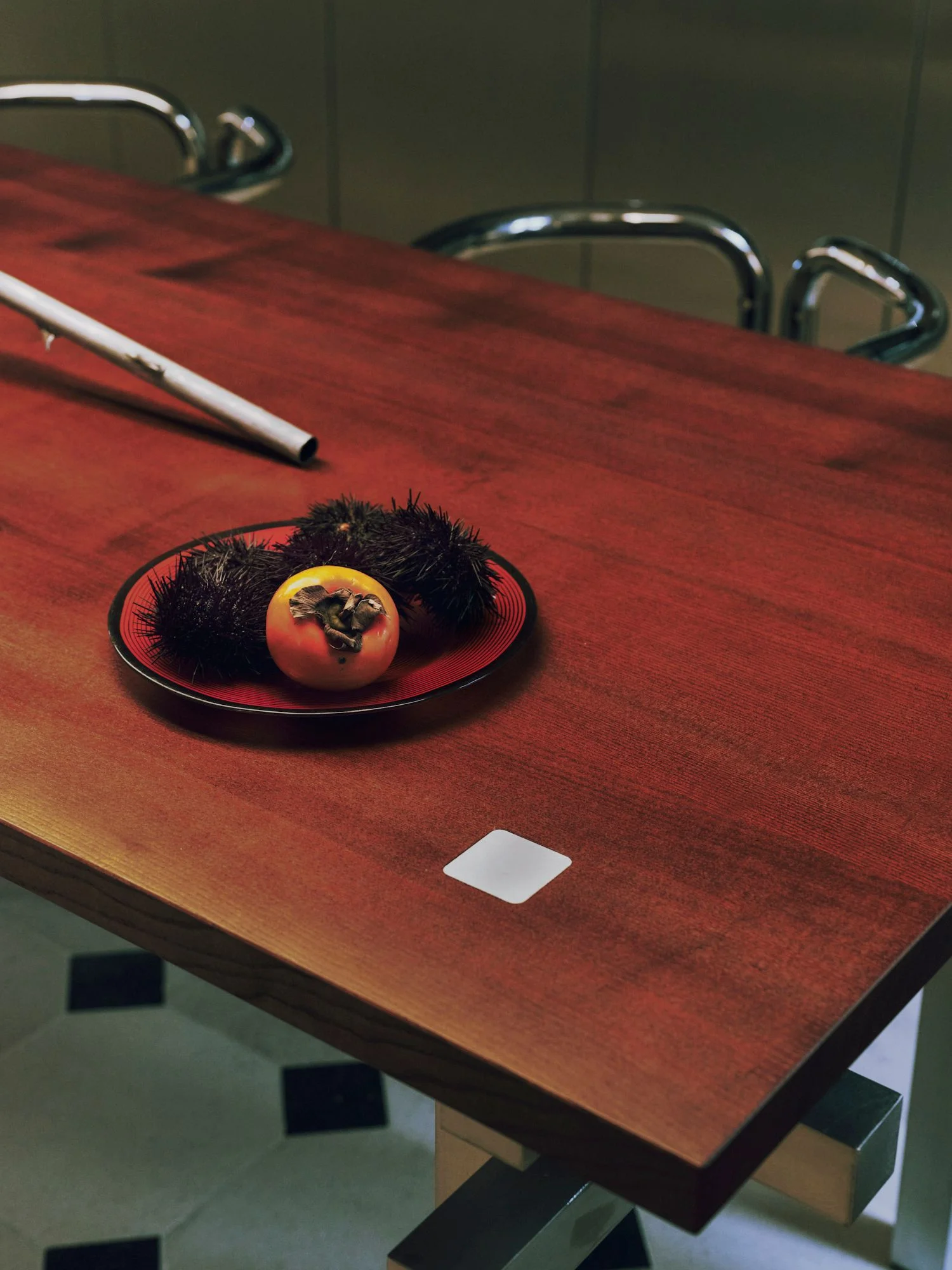 Image may contain Furniture Table Tabletop Dining Table Wood Chair Hardwood and Desk