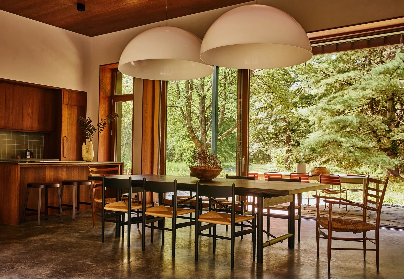 Image may contain Architecture Building Dining Room Dining Table Furniture Indoors Room Table and Interior Design