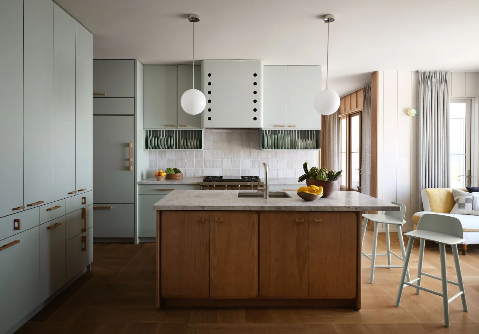 Image may contain Indoors Kitchen Interior Design Kitchen Island Sink and Sink Faucet