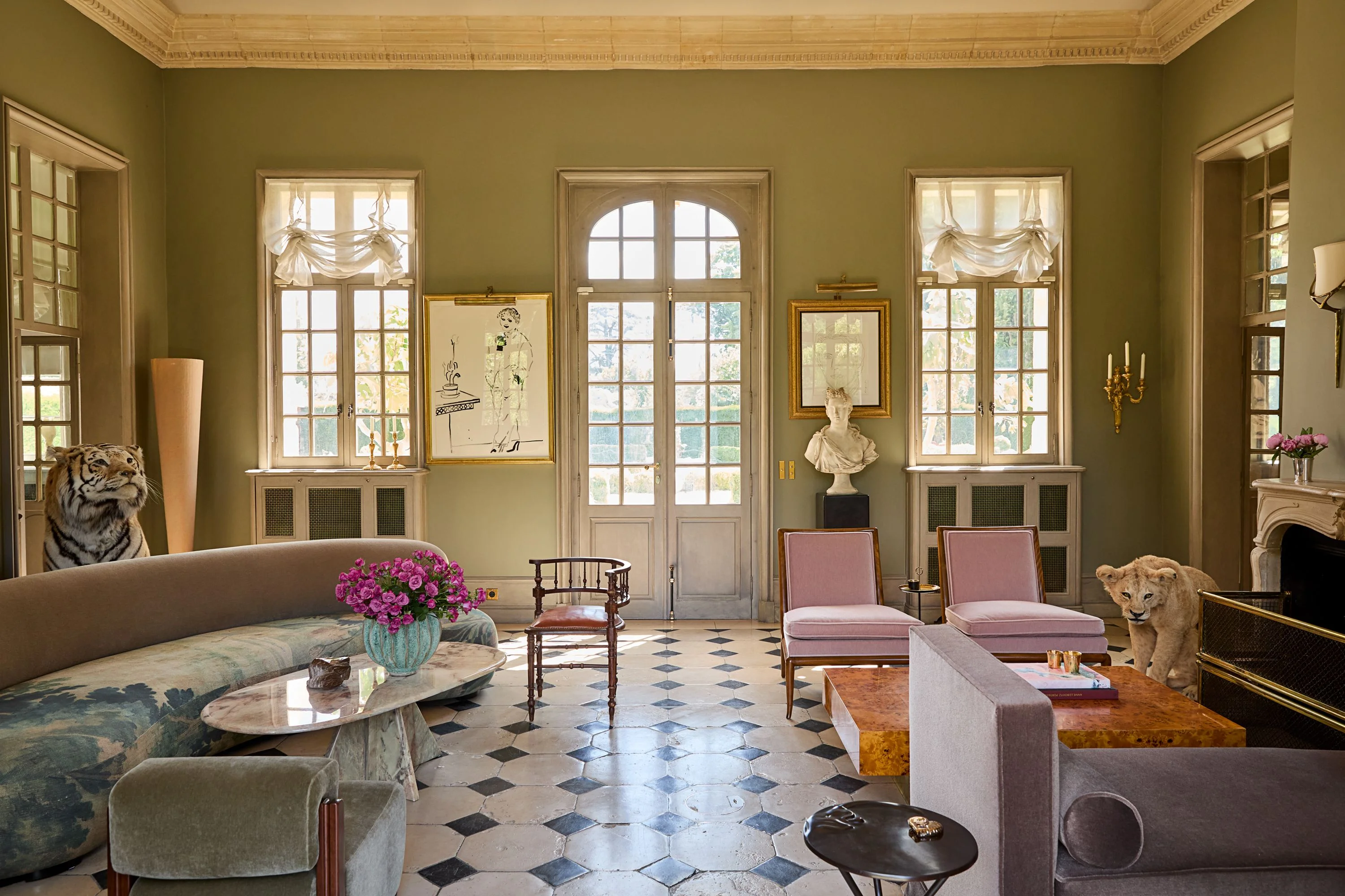 In This Maximalist French Château, Disco Chic Meets Louis XIII