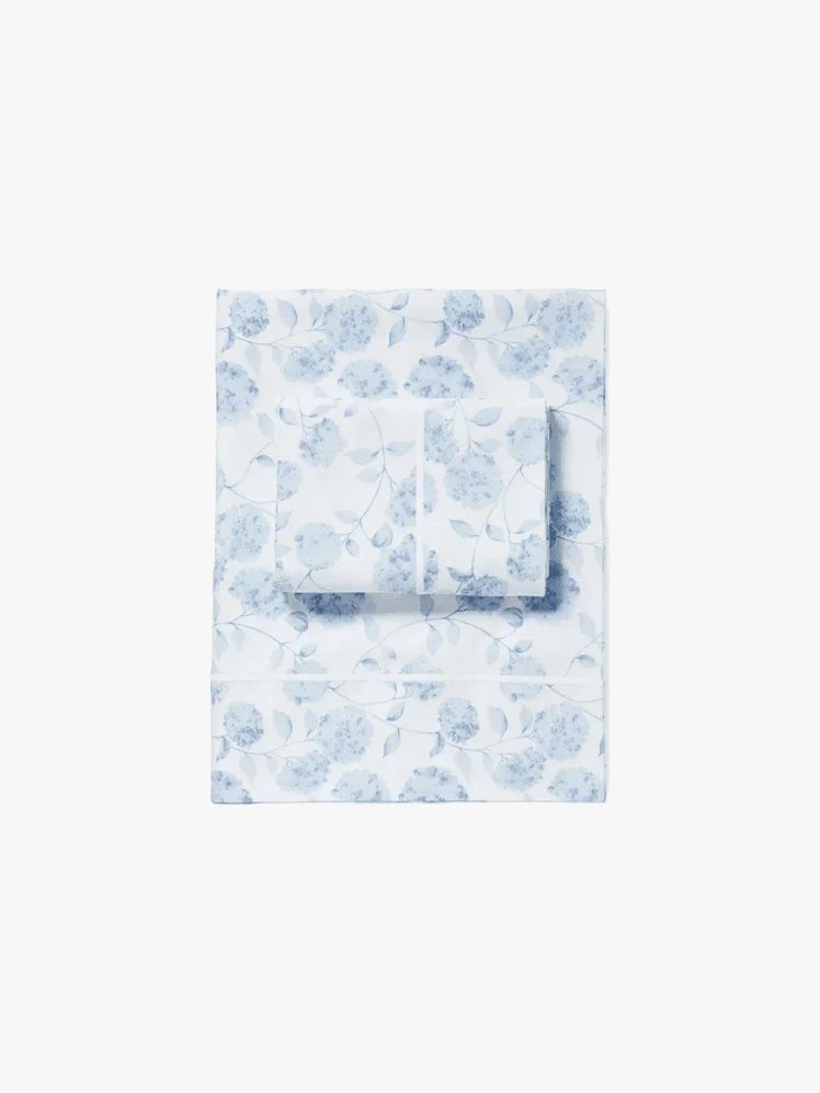 Serena & Lily Hydrangea Percale Sheet Set