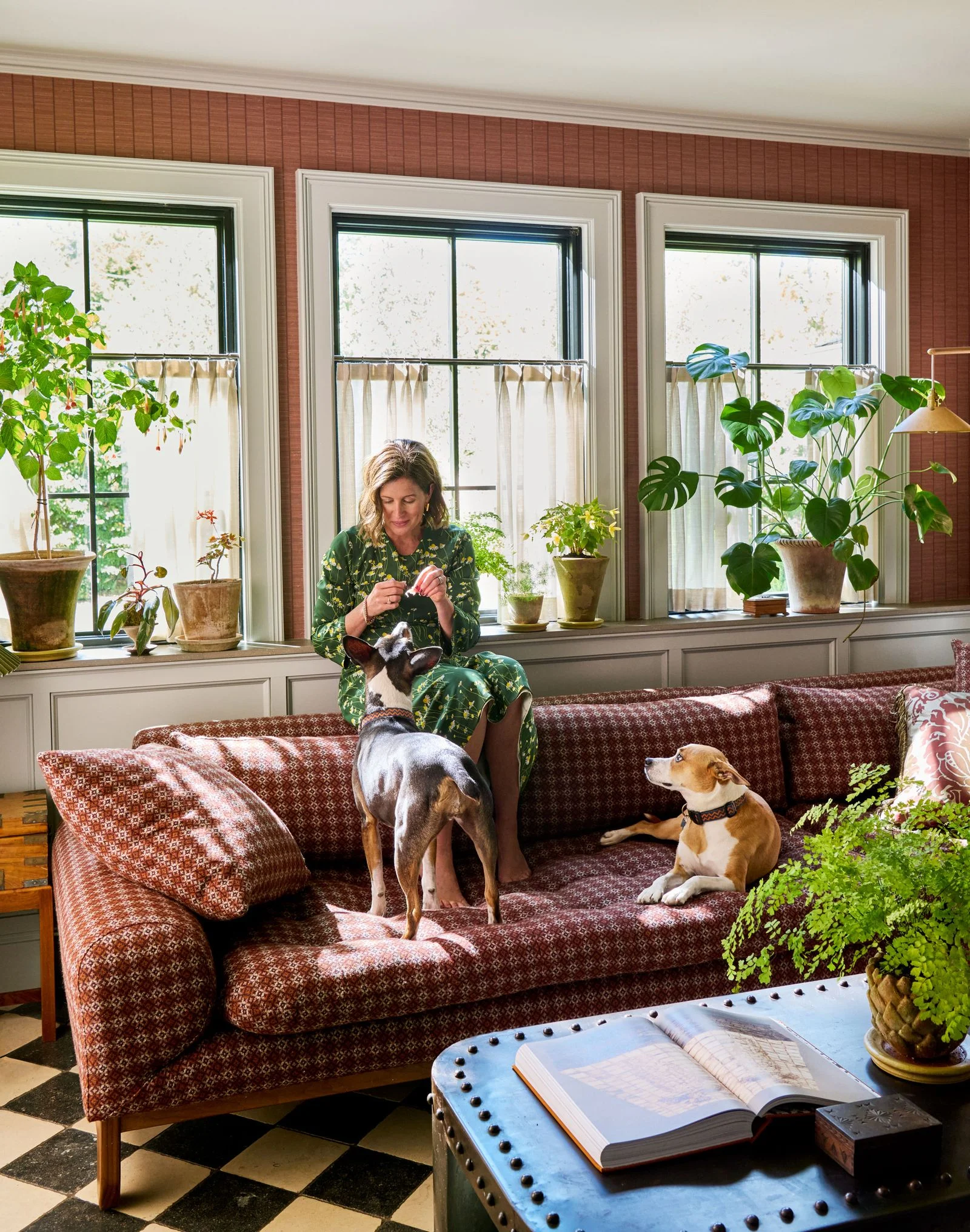 Image may contain Sylviane Deferne Adult Person Animal Canine Dog Mammal Pet Plant Couch and Furniture