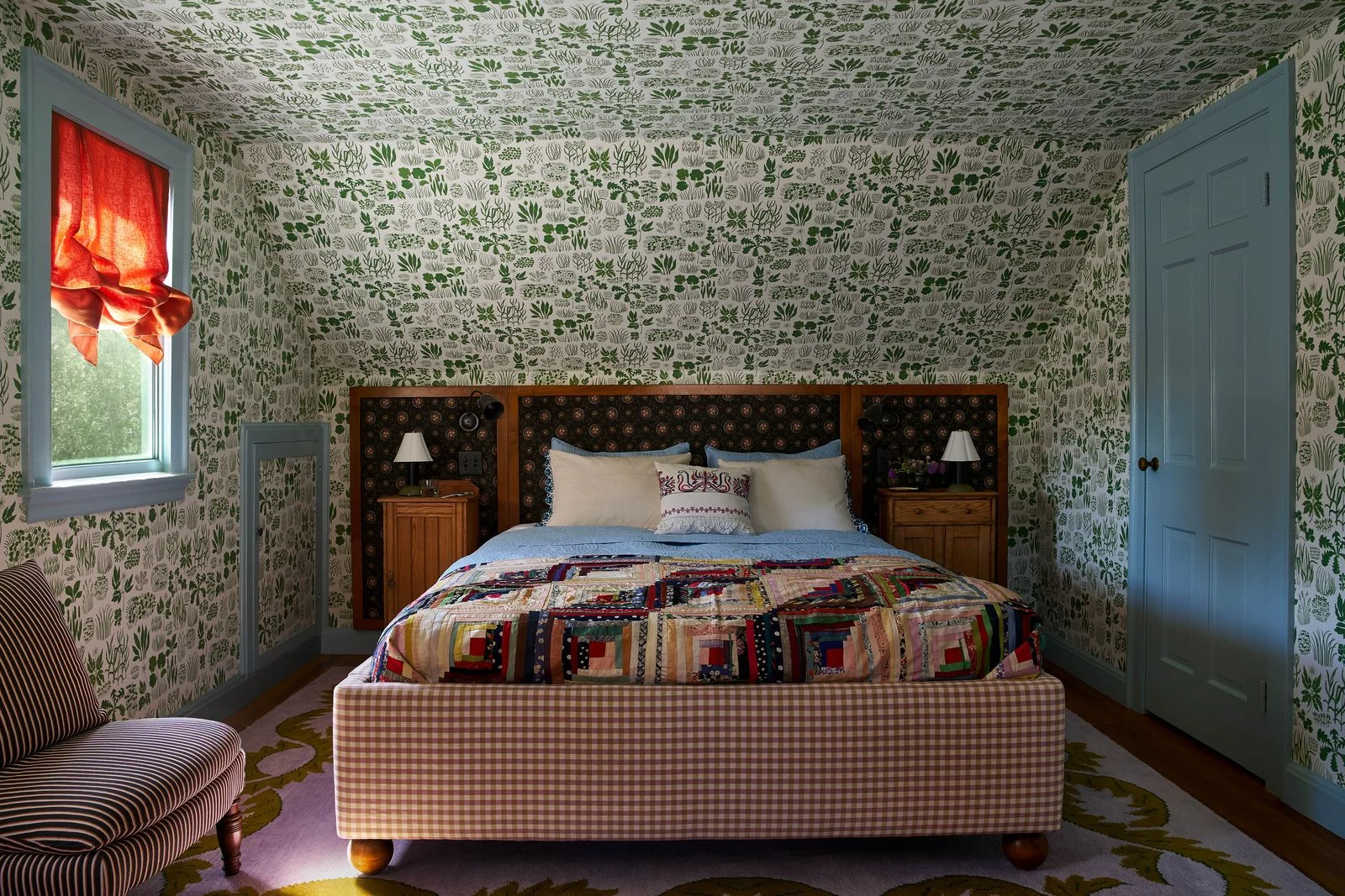 Image may contain Indoors Interior Design Cushion Home Decor Bed Furniture Bedroom and Room