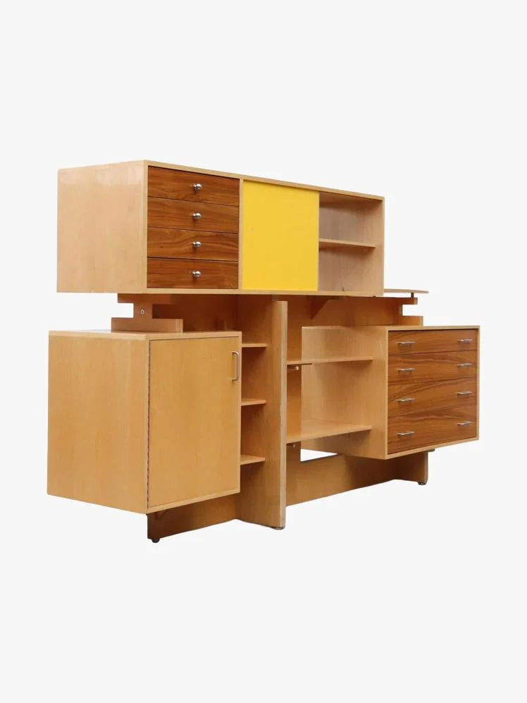 Image may contain: Furniture, Sideboard, Table, Drawer, Cabinet, Desk, and Wood