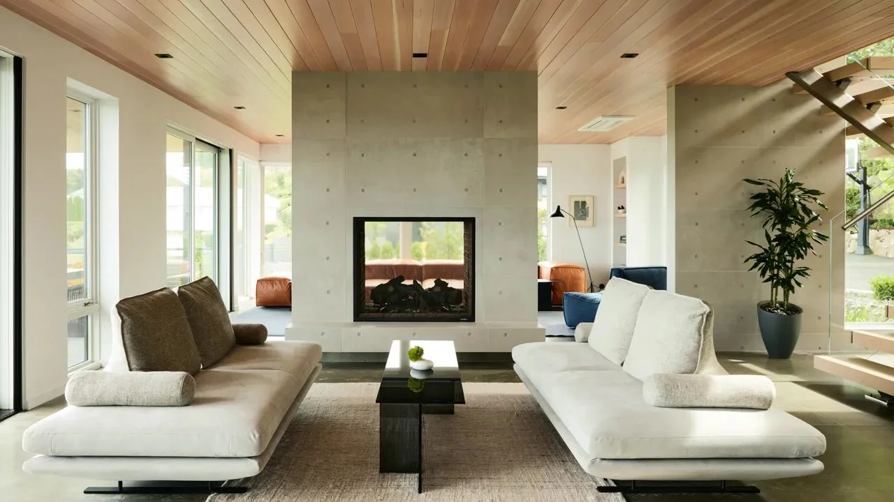 Image may contain Indoors Interior Design Home Decor Architecture Building Furniture Living Room Room and Plant