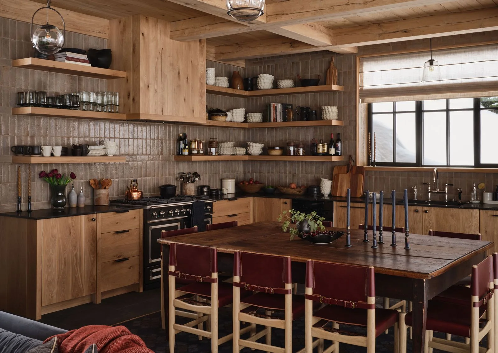 Image may contain Indoors Interior Design Kitchen Kitchen Island Architecture Building Dining Room and Dining Table