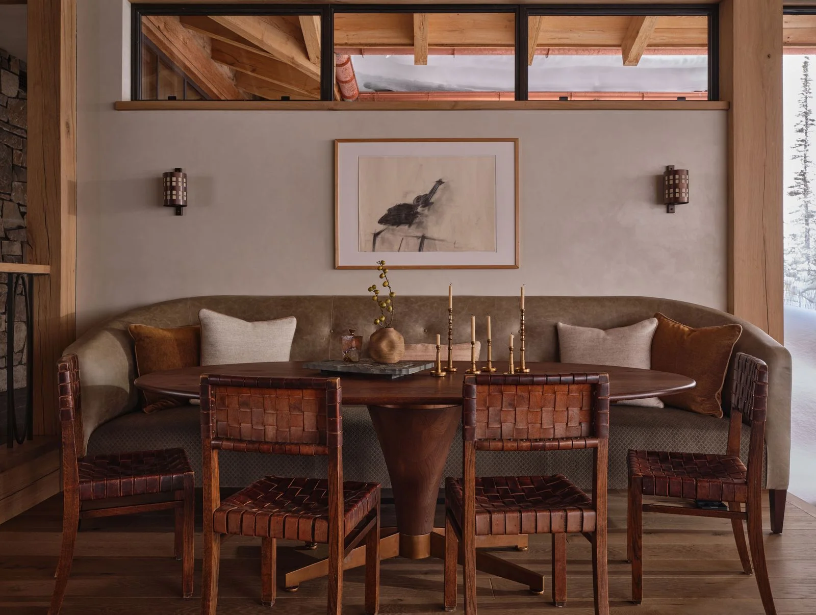 Image may contain Architecture Building Dining Room Dining Table Furniture Indoors Room Table and Interior Design