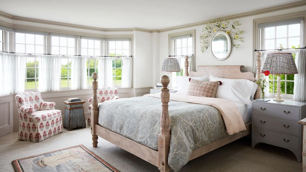 Image may contain Lamp Bed Furniture Home Decor Rug Window Chair Bedroom Indoors and Room