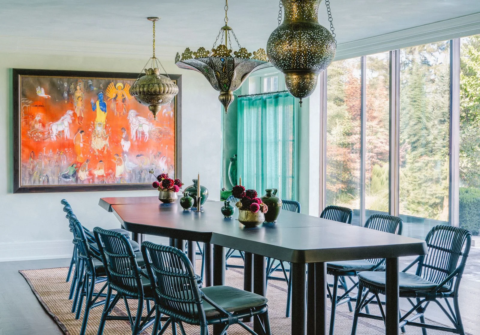 Image may contain Architecture Building Dining Room Dining Table Furniture Indoors Room Table and Tabletop