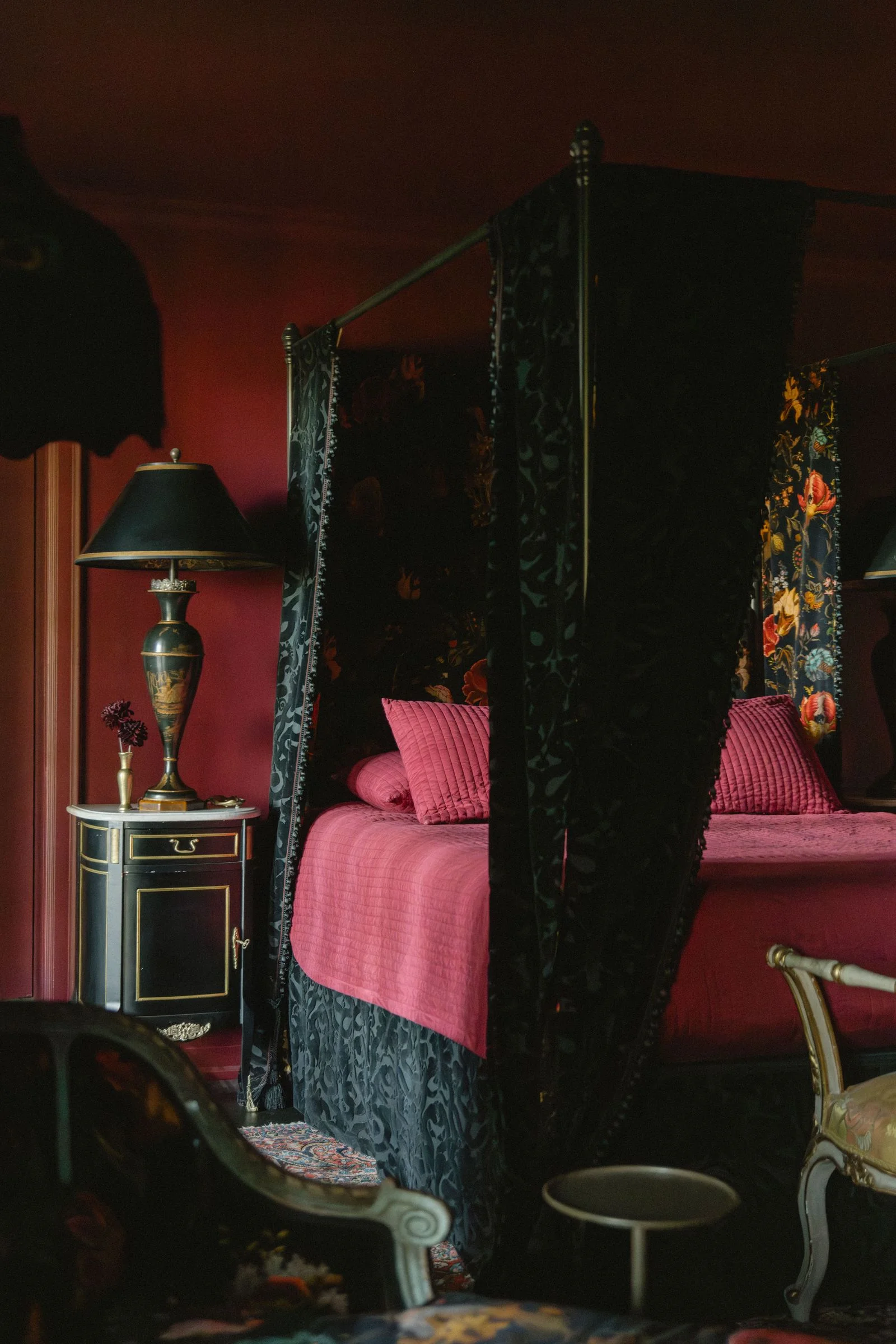 Image may contain Furniture Bed Bedroom Indoors Room Chair and Canopy Bed