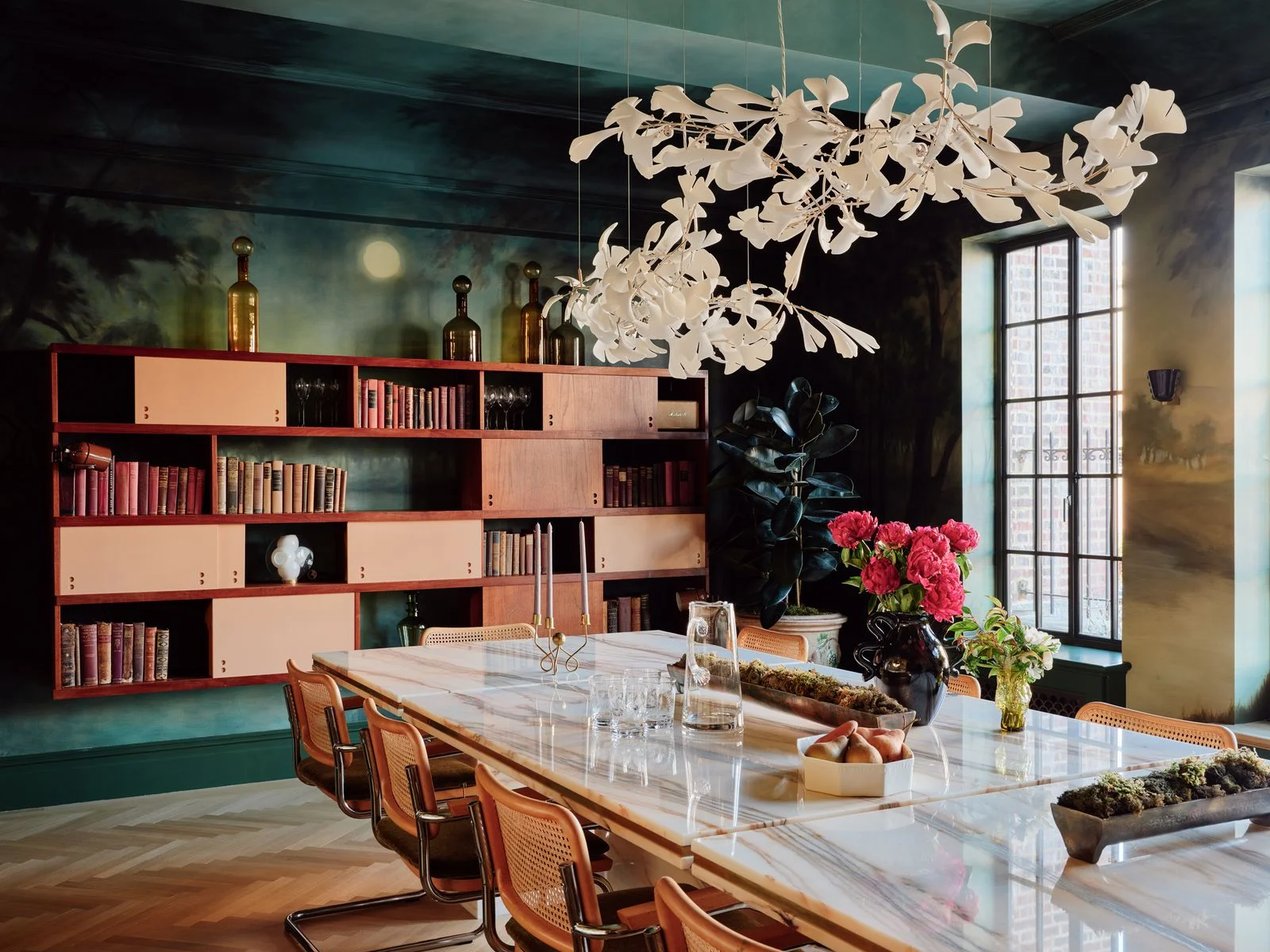 Image may contain Architecture Building Dining Room Dining Table Furniture Indoors Room Table and Interior Design