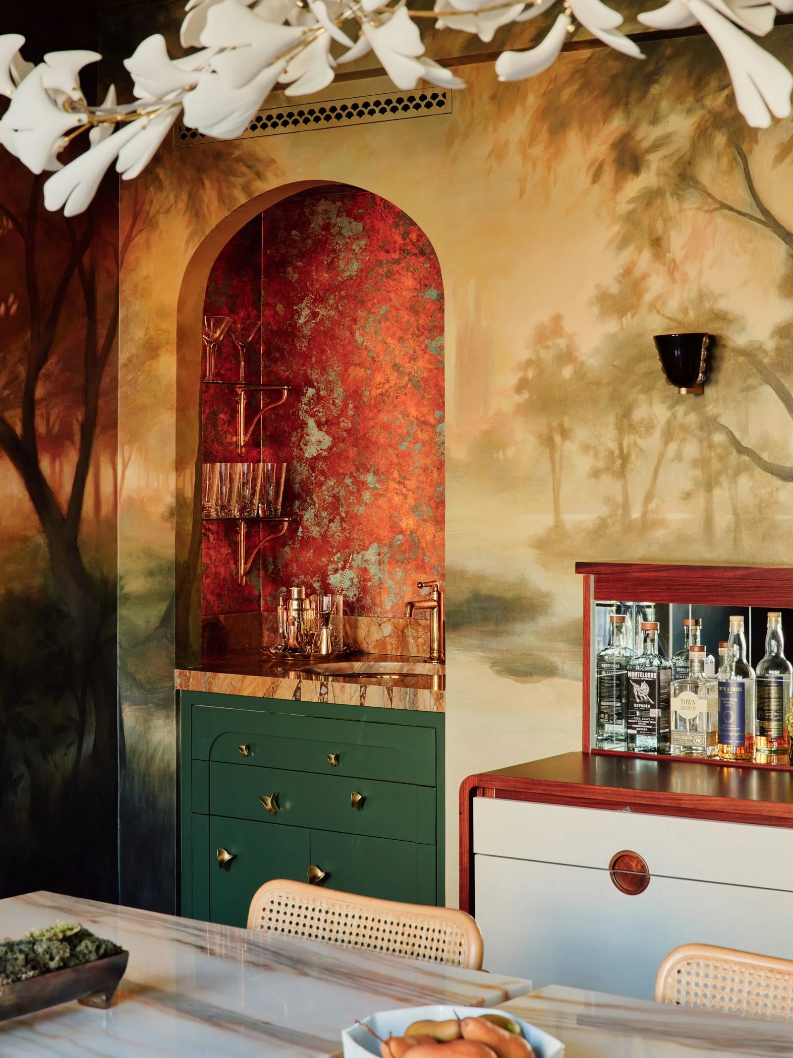 Image may contain Indoors Interior Design Furniture Architecture Building Dining Room Dining Table Room and Table