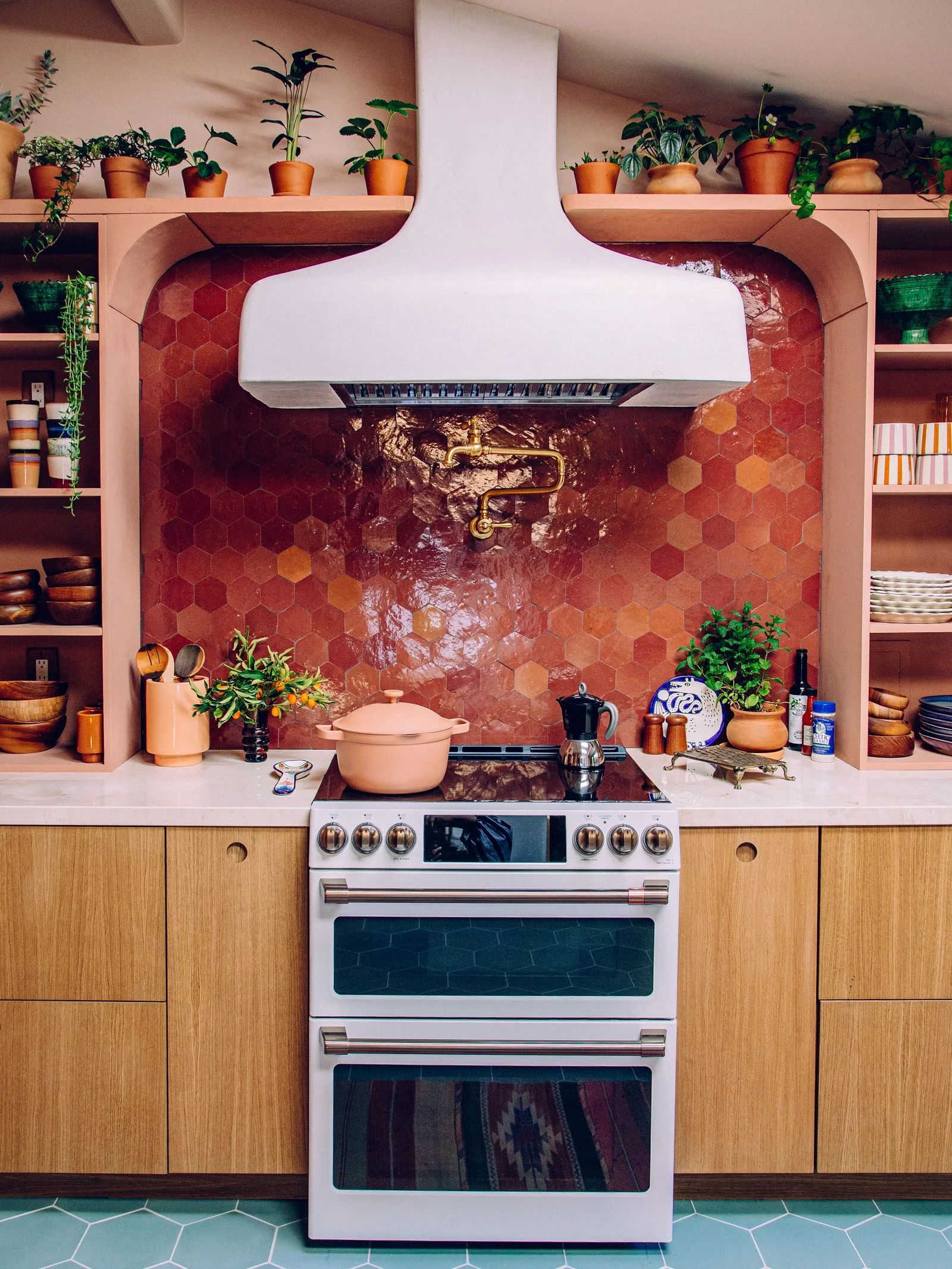 Image may contain Indoors Interior Design Kitchen Plant and Cooktop