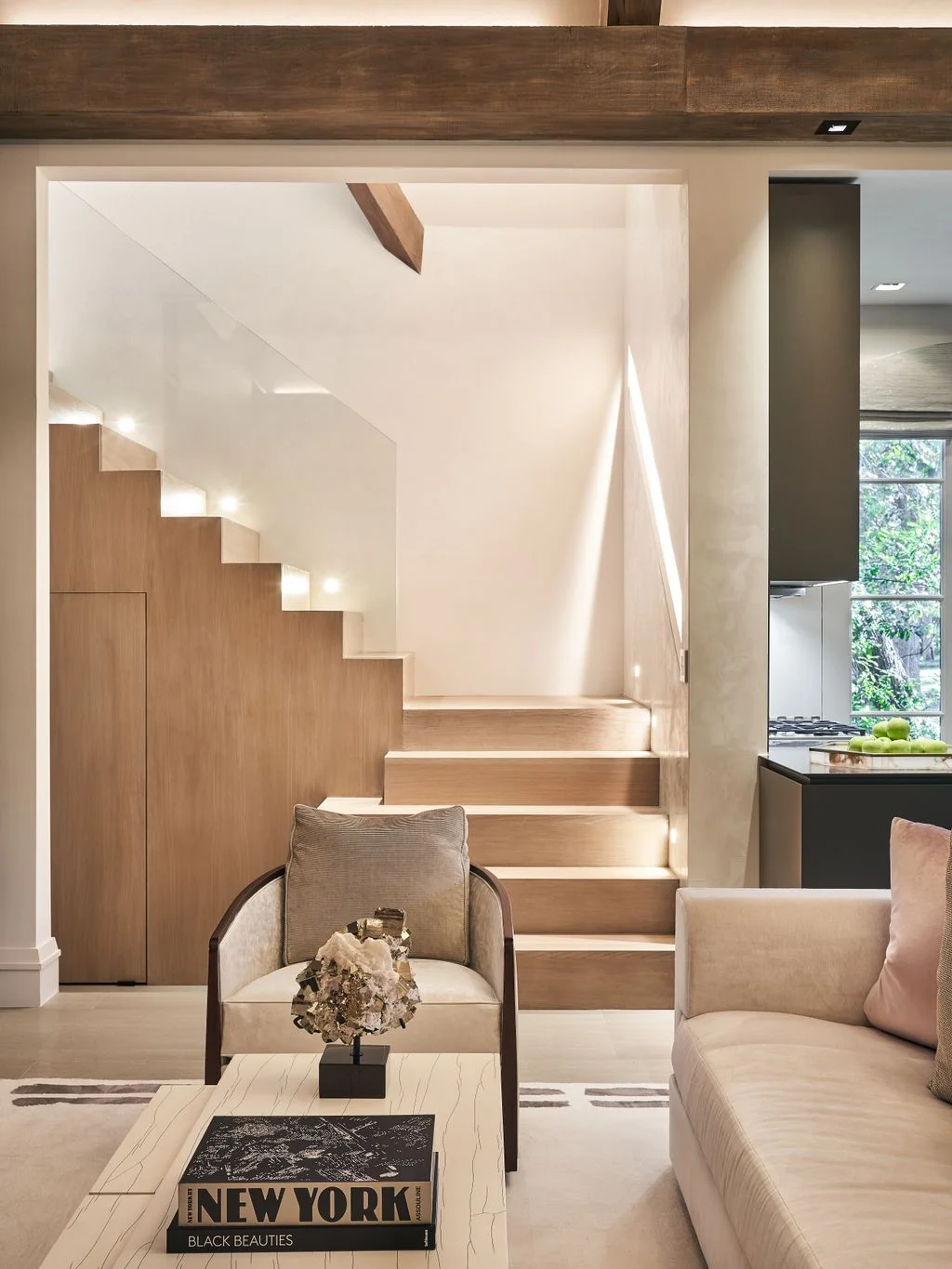 Image may contain Architecture Building House Housing Staircase Indoors Interior Design Furniture and Living Room