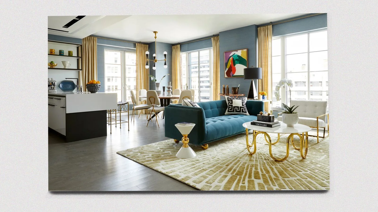 Image may contain Home Decor Rug Furniture Table Couch Art Painting Architecture Building Indoors and Living Room