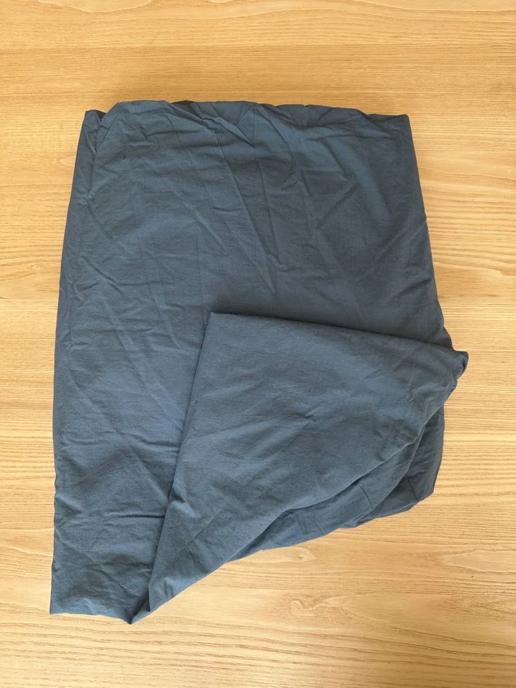 Folded sheet on a table.