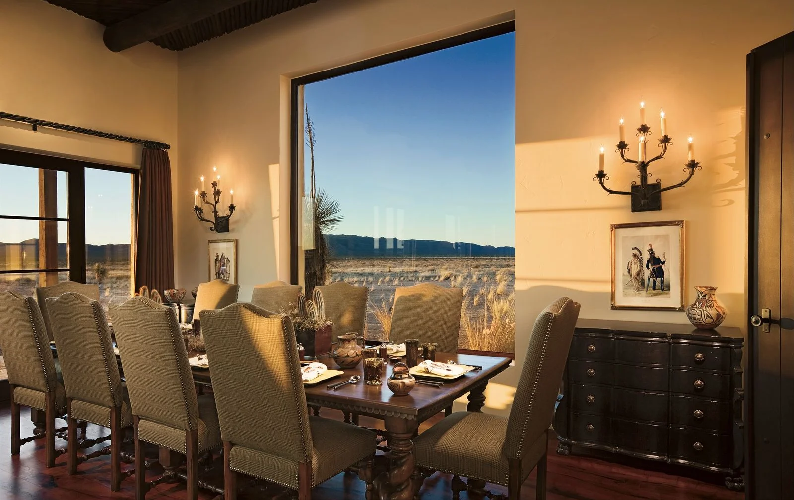 Image may contain Architecture Building Dining Room Dining Table Furniture Indoors Room Table Chair and Cup