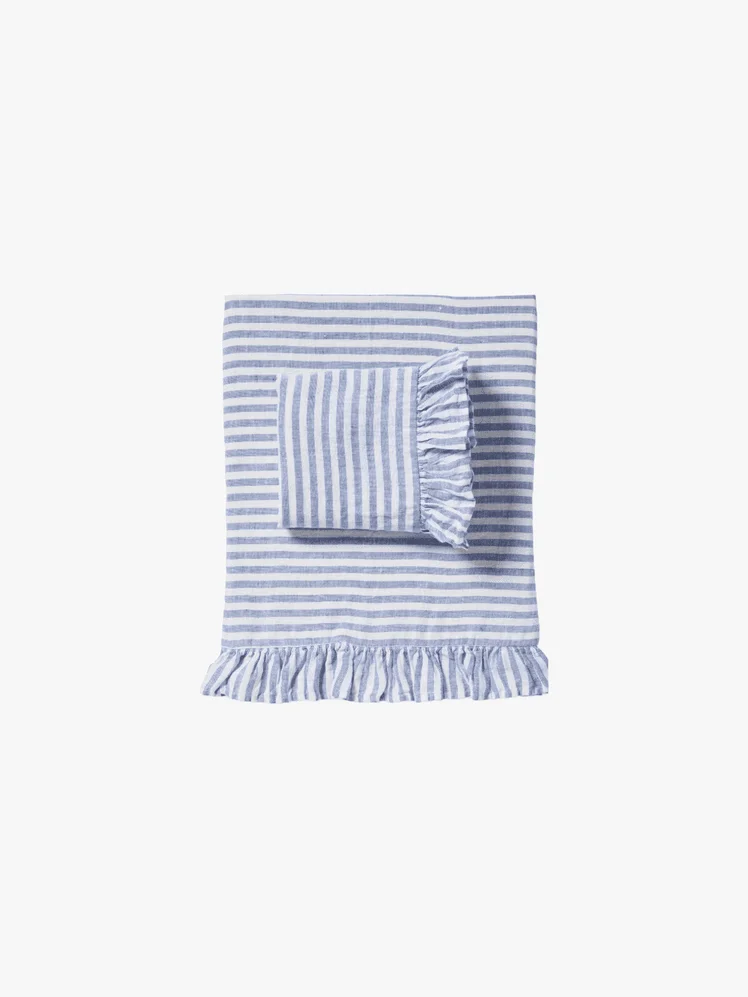 Serena & Lily Nantucket Stripe Linen Sheet Set