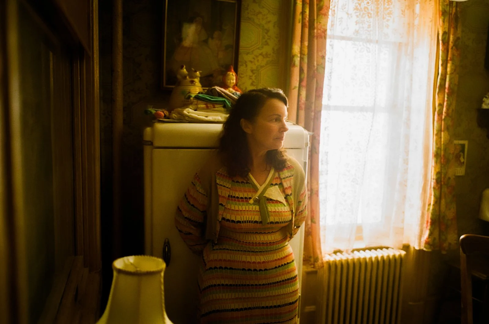 Image may contain Fran Drescher Face Head Person Photography Portrait Adult Blouse Clothing Art and Painting