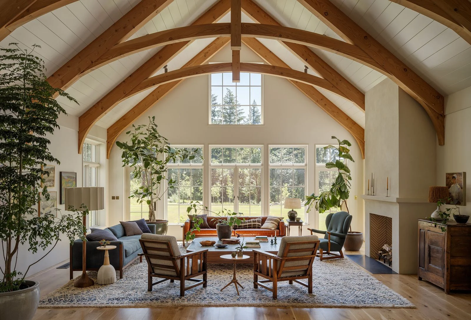 Image may contain Home Decor Window French Window Indoors Interior Design Plant Furniture and Table