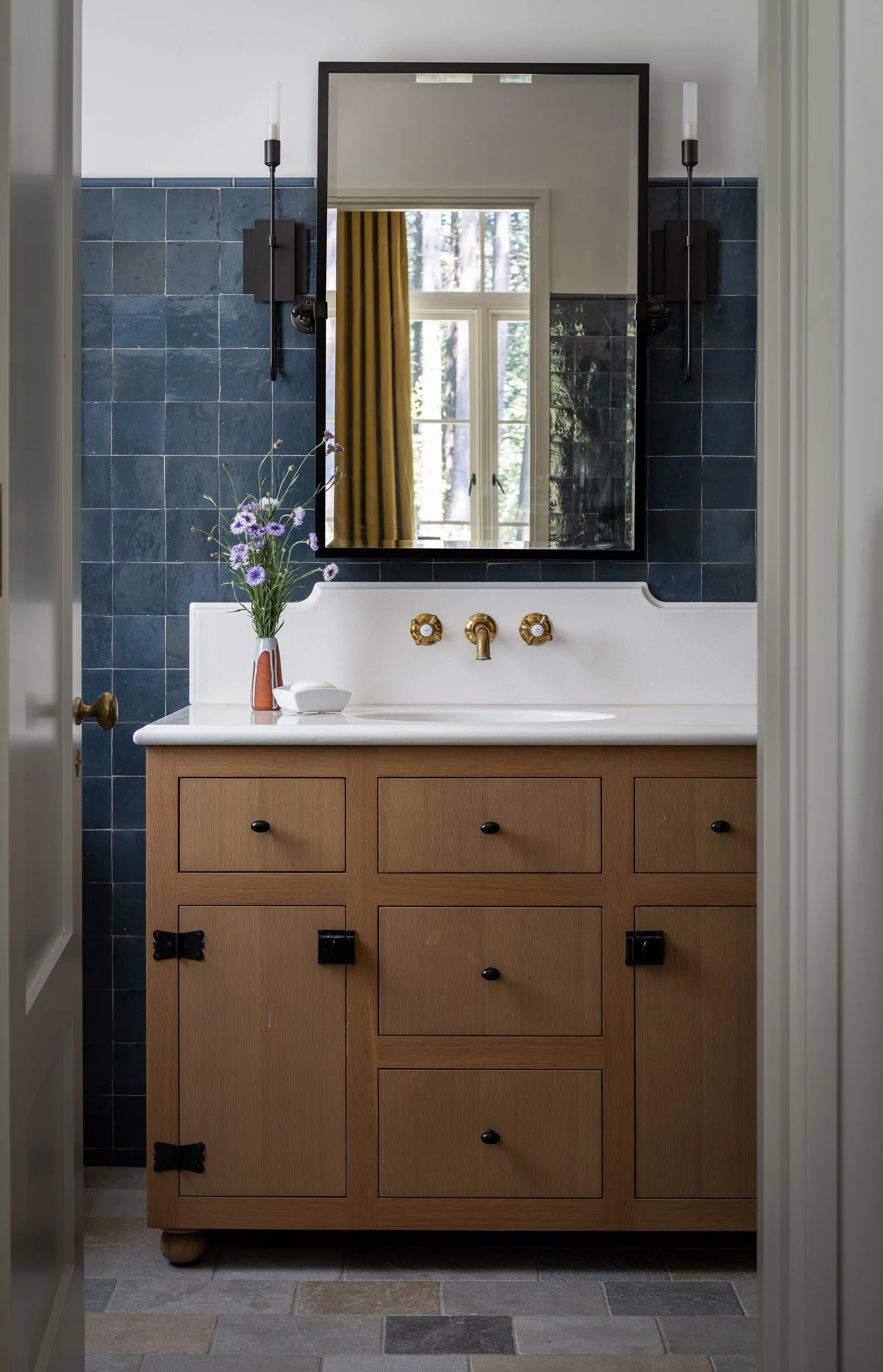 Image may contain Sink Sink Faucet Candle Indoors and Interior Design