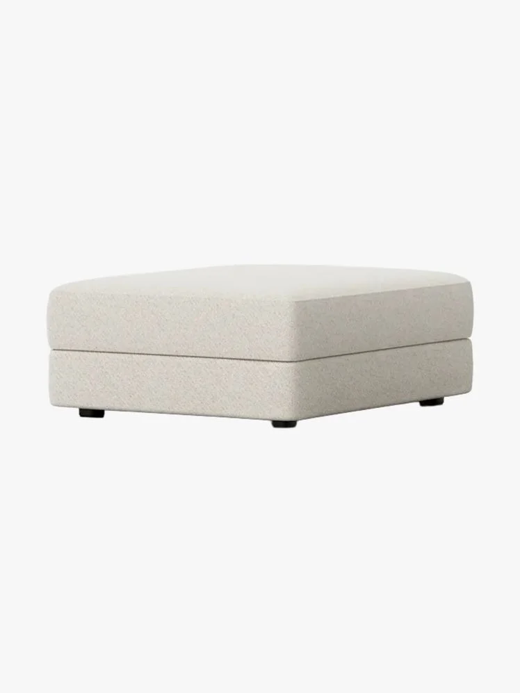 Square upholstered ottoman.