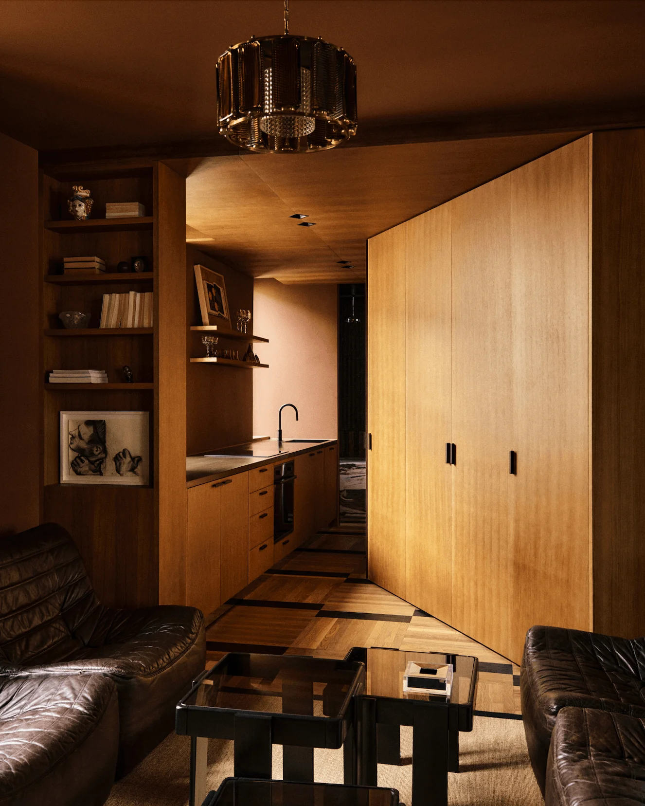 Image may contain Indoors Interior Design Architecture Building Furniture Living Room Room Couch Wood and Floor