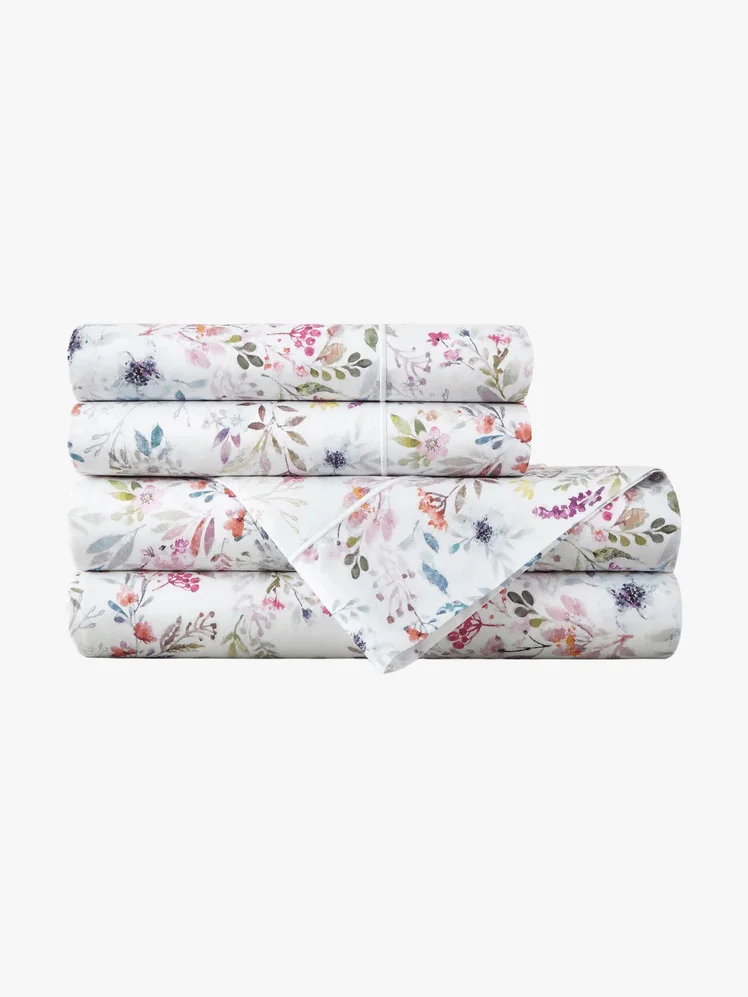 Floral Percale Sheet Set
