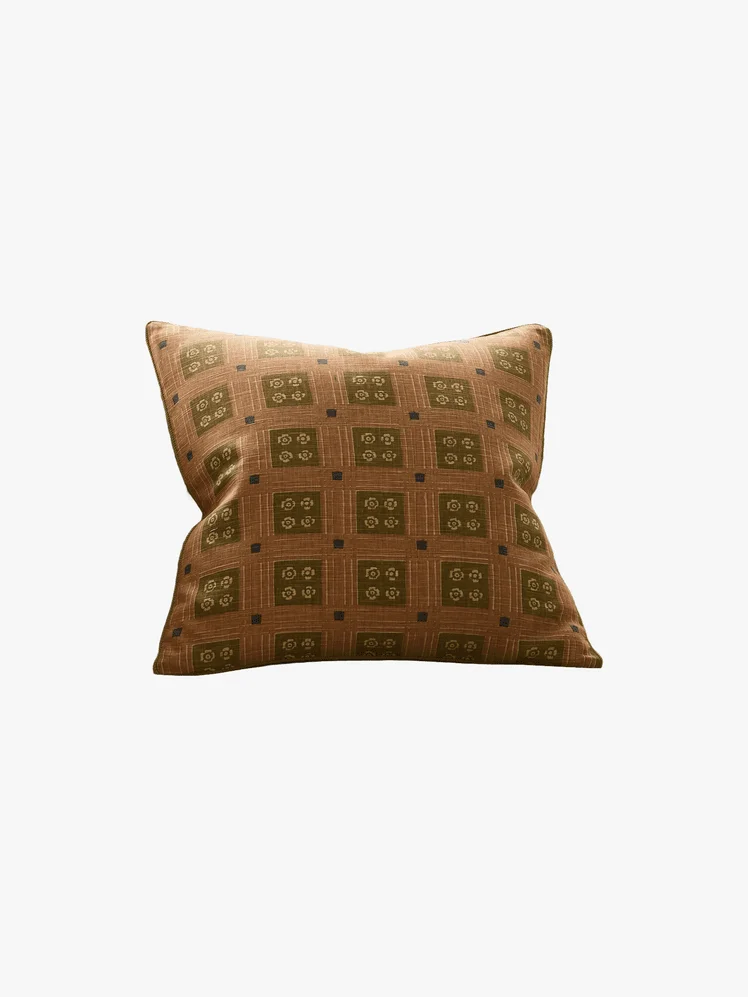 Pierce & Ward Floral Grid Pillow Cover